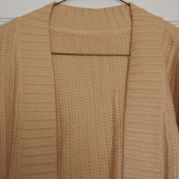 065. Apricot Shawl Neckline Long Sleeve Cardigan with Pocket  Size L - Picture 7 of 15